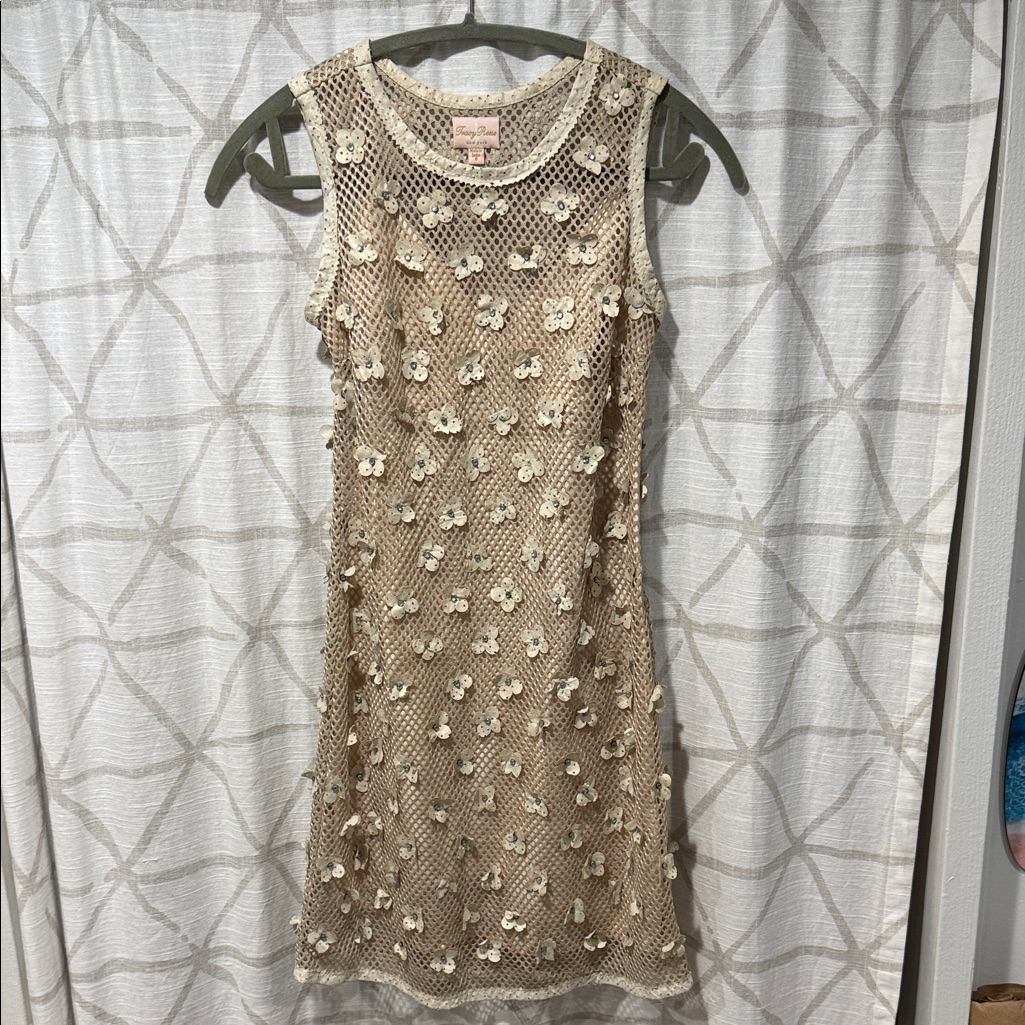 Chic Tracy Reese New York Size 0 Cream Floral Mini Dress